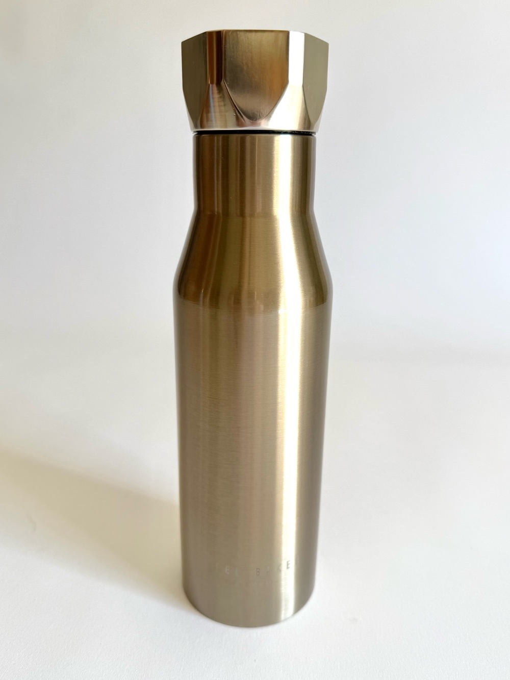 Ted Baker Pale Gold Insulated Stainless Steel Water Bottle 425ml Cozy Luxury EUC